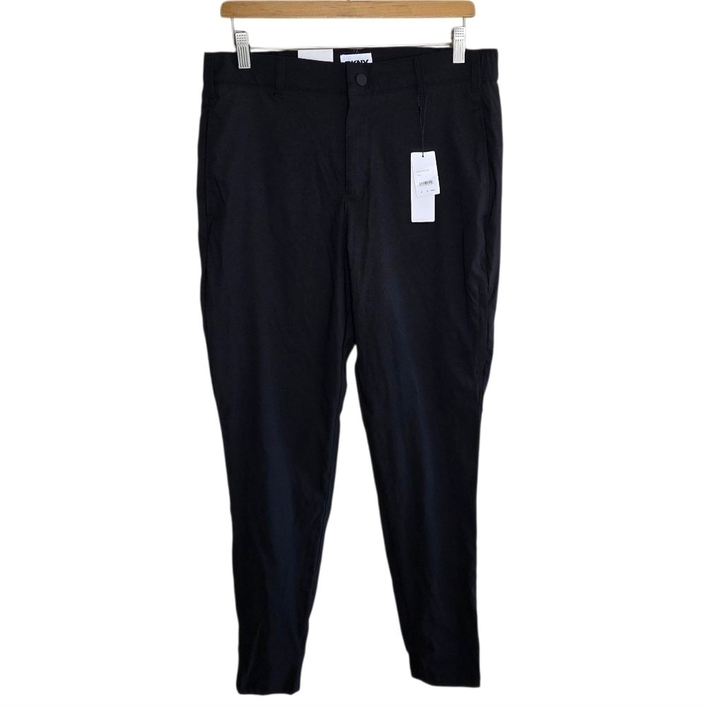 NWT DKNY Black Skinny Pants Jogger Hems Size Medium